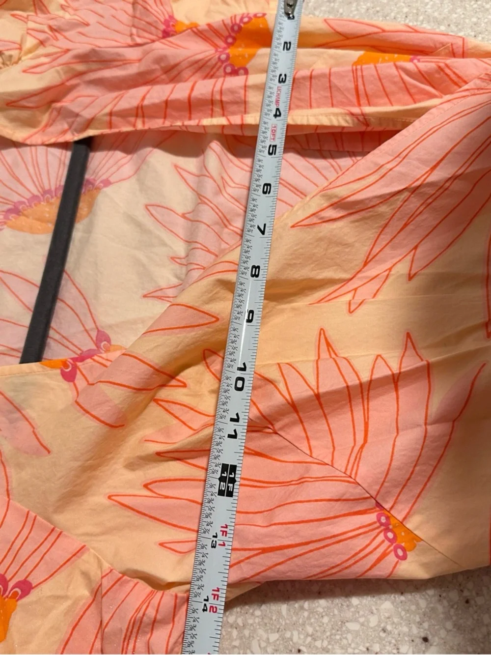 Kate Spade New York Falling Flower Grand Daisy Wrap Dress Peach Puff Sleeves NEW